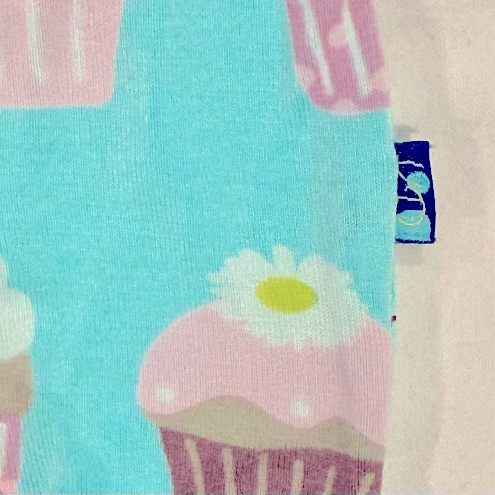 KicKee Pants Ruffle Footie Girls 0-3M Bamboo Summer Sky Cupcake Sleeper Pajamas